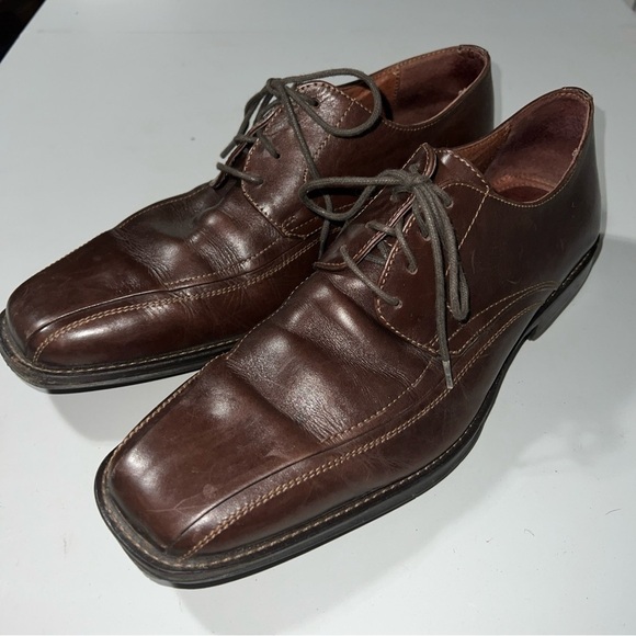 Johnston & Murphy Mens Oxfords Brown Square Toe Dress Shoes 8.5M - Picture 2 of 11